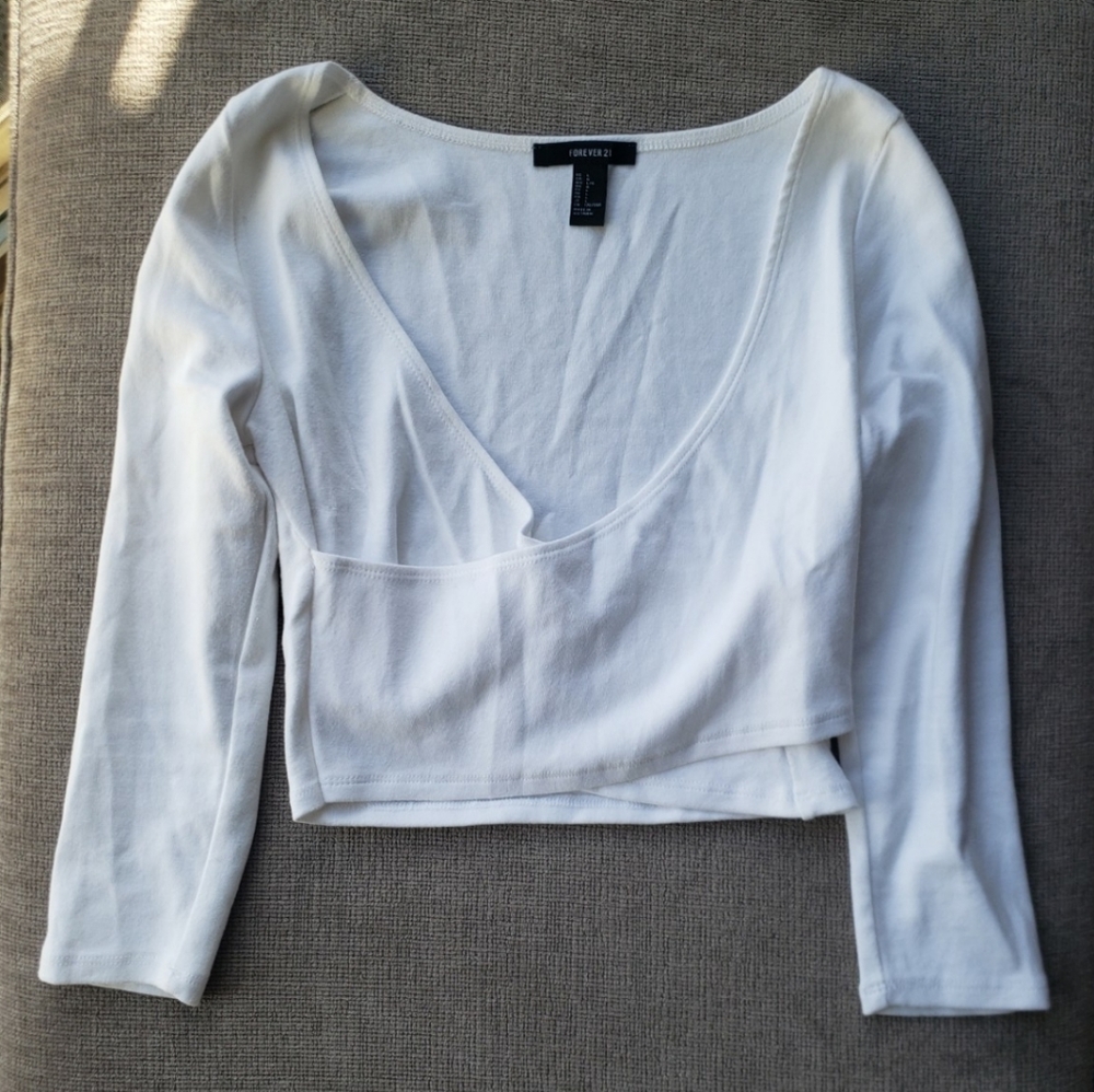 White Forever 21 Crop Top